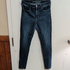 American Eagle Outfitters Women's High Rise Dark Wash Jeans